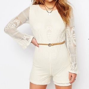 Boohoo Crochet Romper NWT